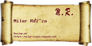 Miler Róza névjegykártya